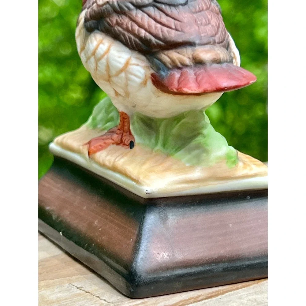 Bird Figurine Red Breasted Merganser Hand Painted Ceramic Vintage Animal Decor